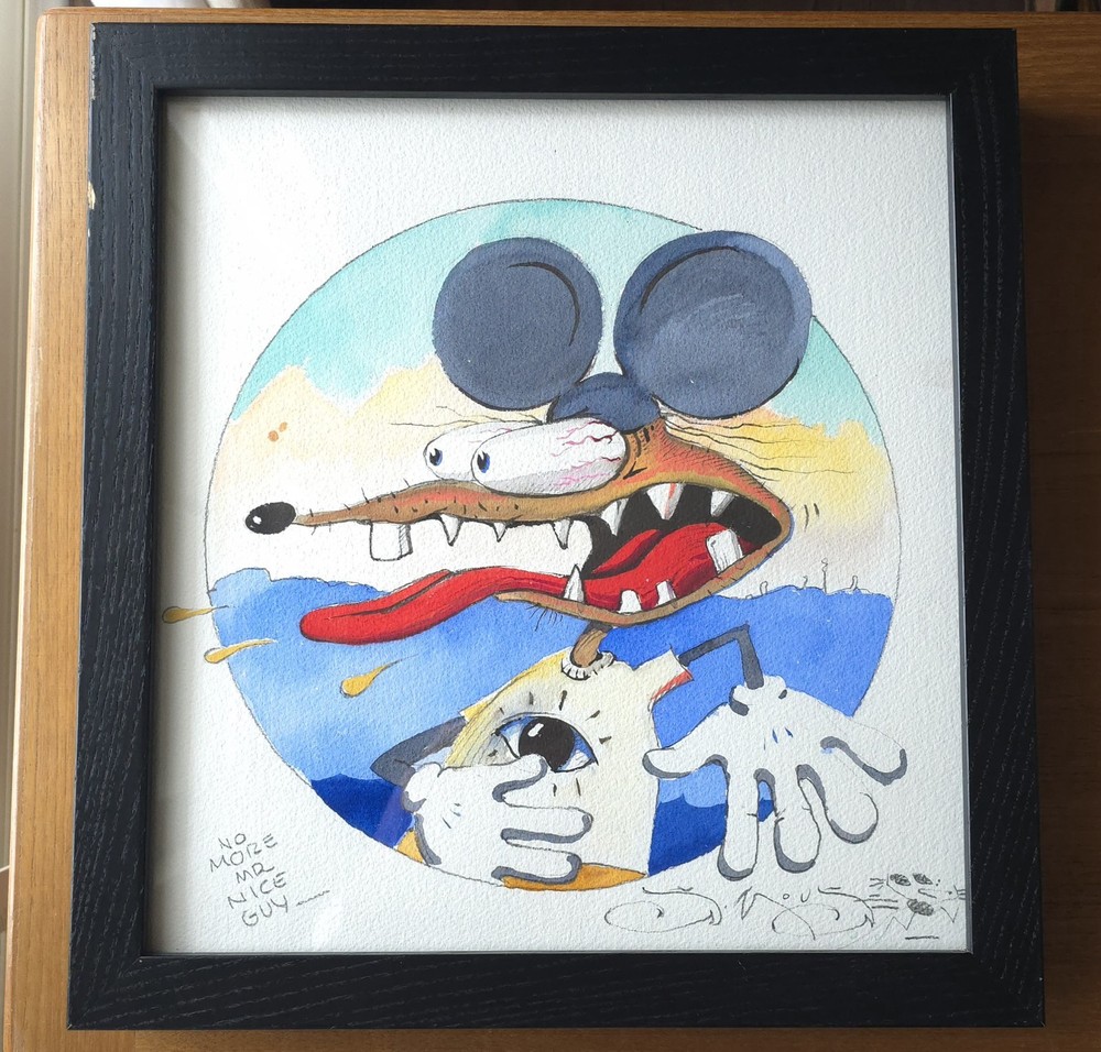 RARE STANLEY MOUSE SIGNED WATERCOLOR RAT FINK EYE ORIGINAL ART ONE OF A KIND