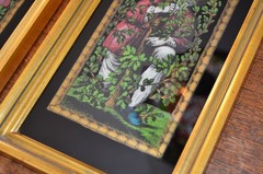 Pair of Late 19th Century Neoclassical Reverse Paintings on Glass Roman / Greek