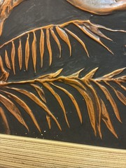 Lot of 2 VTG Signed Original Mid 20th Century Art Moderne Hammered Copper Mixed