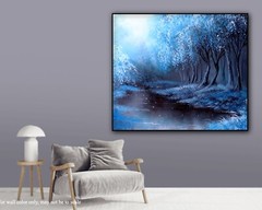 Original Acrylic Landscape Painting 12×14″ TWILIGHT BEAUTY Wall Art
