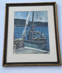 MAURICE SILBER PAINTING AMERICAN REGIONALISM BLACK AMERICANA FISHERMAN LISTED