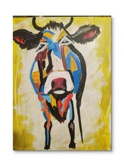 Unique Cow Impression Original Wall Art 14X11 Canvas Acrylic
