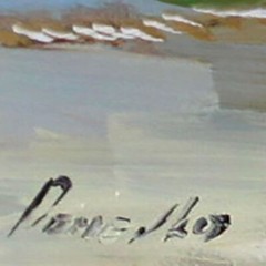 Landscape Seascape boat oil painting Fine Art 8X8