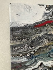 Original Abstract Acrylic Painting on Canvas -„Frozen Flow“ winter inspired