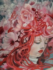 Original Oil/Gallery 1.5 in wrap canvas painting* 18 x 18 in*THE FLOW* signed