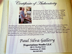 Paul Silva Gallery Charleston Street Scene Giclee Print 9×13 Framed Signed COA