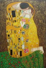 36×24 The Kiss By Gustav Klimt Oil Painting Modern Portrait Couple