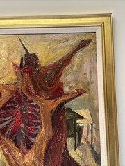 Mid Century Painting Abstract Expressionism Expressionist Cubist Still Life