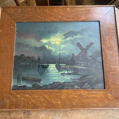 Wonderful Mrytle M. Sherman Painting The Moonlight Scene 1910 First Prize
