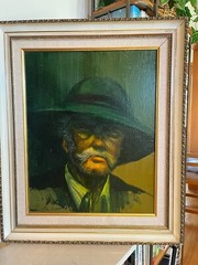 Victor Horvath Original Art, Man on A Train (Hungary) 25 1/4″ x 21 1/4″