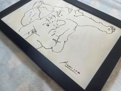 PABLO PICASSO drawing framed on sealed and signed wood