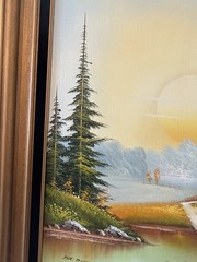 Bill Boswell Signed Oil Painting MCM Woodland Sunset Nature Landscape 25.5×29.5