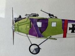 ORIGINAL WW1 AVIATION AIRPLANE WATERCOLOR PAINTING SIGNED SEELY