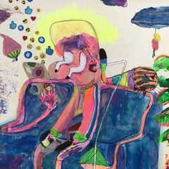 ALAIN DONATE CUBAN ART ORIGINAL MIXTA ,CARDBOARD SURREAL 23″X 28″ COLLECTION