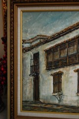 FRAMED SIGNED ORIGINAL OIL COLONIAL BUILDING OLD HAVANA, CUBA ARTIST HECTO VIDAL