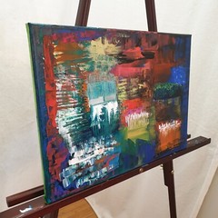 Modern Original Abstract Acrylic Painting (See Video) on Canvas 12×16