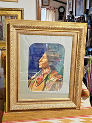 RARE 1881 WATERCOLOR PAINTING SOUTHERN CHEYENNE INDIAN CHIEF WOLF ROBE by C.W.R.