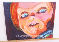 Chucky Doll 20 x 16 5/8″ Original Art Painting – Horror Movie Halloween