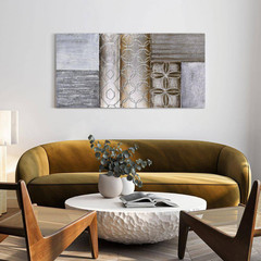 30 In. X 60 In. „Stacked 1“ Textured Metallic Hand Painted by Martin Edwards Wal