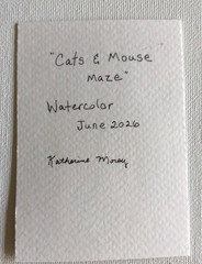 ACEO Art Card „Cat and Mouse Maze“ Watercolor Trade Keep Original Signed