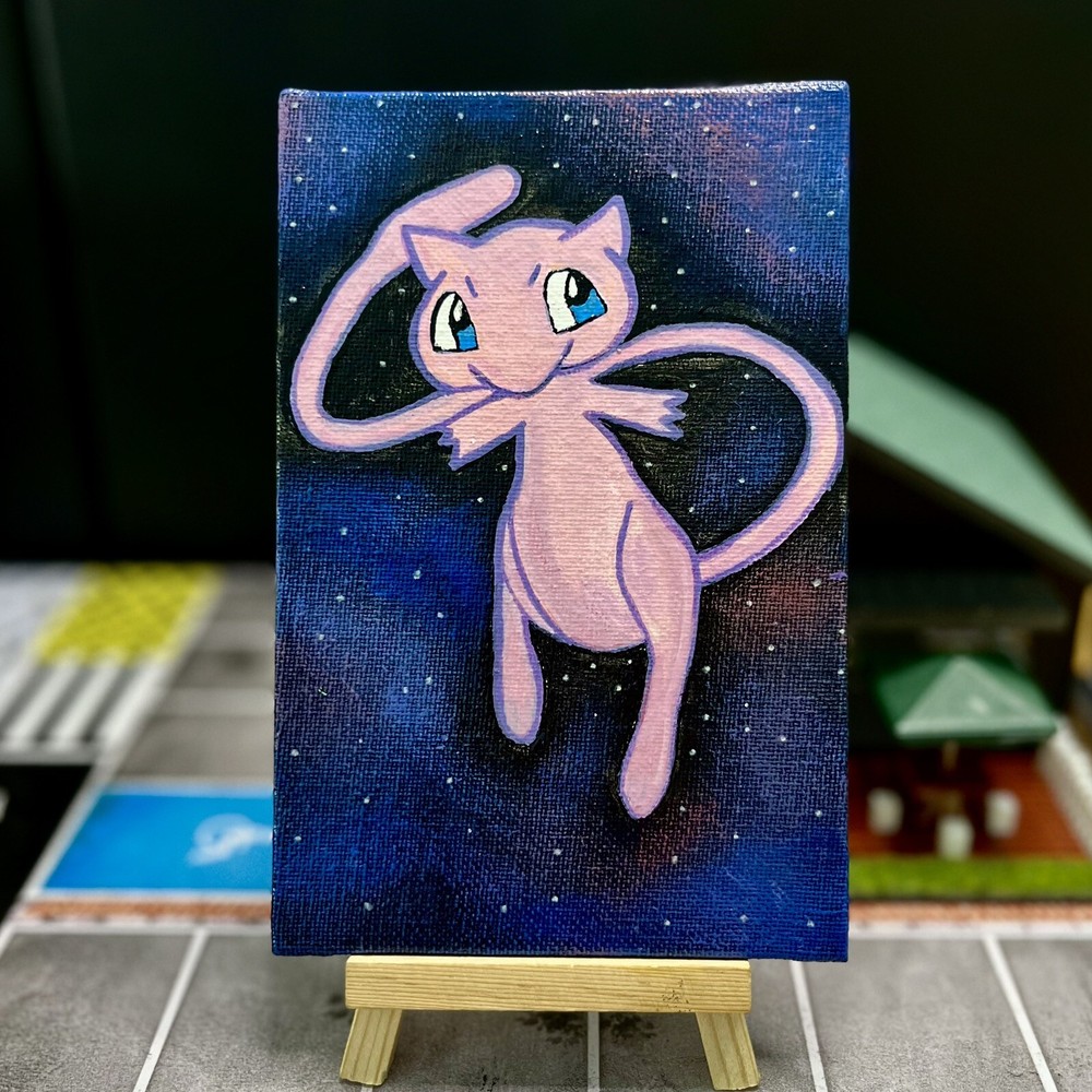 Pokémon 151 Mew Art Hand-Painted 4×6 (Magnetic) /clear coated