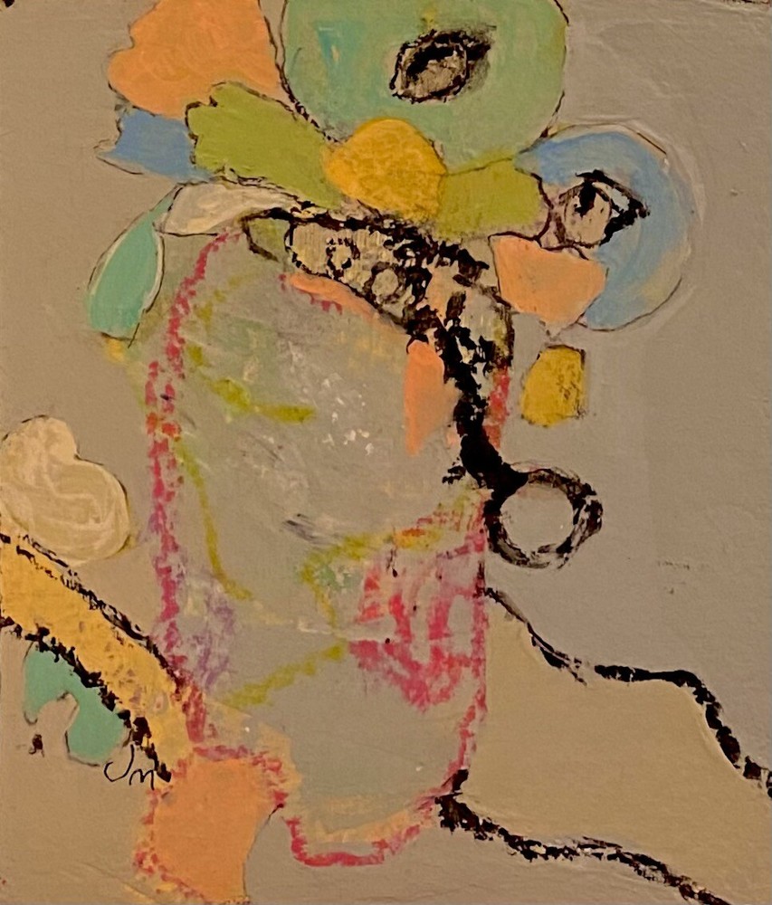 THE GOOD LIFE A Small Original Abstract Painting By Judie Mulkey Signed COA