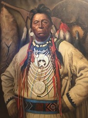 Blackfeet Chief Two Guns White Calf, Large Oil on Canvas Painting by John Berry