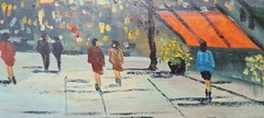 Expressionism oil painting oil painting masterpiece landscape city people 147