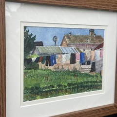 Original Watercolor Painting Lisa Prinzo Signed Framed Regional Americana Art