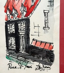 Two Framed Quebec City Watercolors Signed Vintage Mid Century