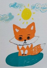 G.A.Titan Acrylic Painting IMPRESSIONISM Fox Folk Art Whimsical Animals
