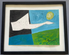 Georges Braque Original Painting White Bird Goose Country Artwork Signed D81