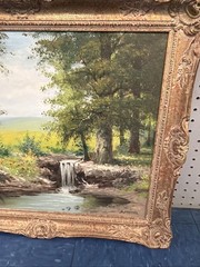 B. Brenner Signed Original Oil Painting – Framed Mid-Century Style Art