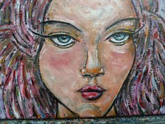 THE EYES HAVE IT wow oil painting eyes canvas NEW original 8×10 signed Crowell