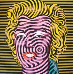 Marilyn Monroe Pop Art Optical Painting Wall Decor Figures Portrait Andy Warhol