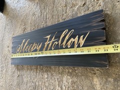 Halloween Sleepy Hollow Wooden Sign Carved Rustic Antique Look