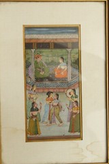 Mughal Painting Mughal Emperor & Empress Enjoying Dance & Music 7.25×10.5 Inches
