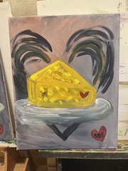 BLESSED#854 11×14 Cheeze Heart Dish Original Canvas Neo Abstract Expressionism