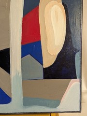 Vintage Modernist Biomorphic Painting Abstract Expressionism Hartford CT Folk