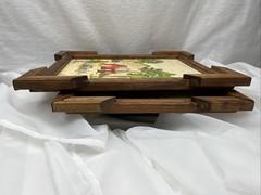 Pair of rustic Americana / Folk Art watercolor paintings – farming scenes