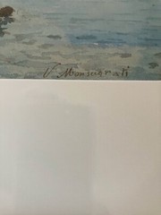VINTAGE WATERCOLOR V. MONSAGRATI MEDITERRANEAN COAST ITALY PAINTING