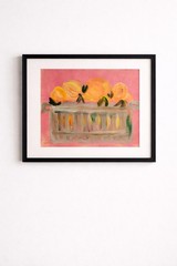 Peach Still Life Painting 11×14 Original Acrylic Canvas Basket of Peaches.