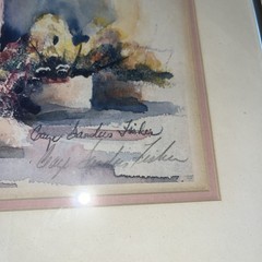 Gaye Sanders Fisher Signed Watercolor Print Charleston Flower Lady S C.