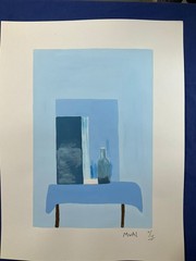 ROGER MUHL – painting drawing 11.8 x 15.7 in on old paper signed stamped