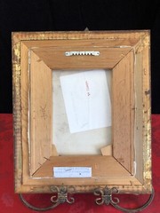 Beautiful Chinese Original Art Painting By P.Wong 11”x13” Framed W/ Iron Stand
