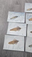 10 Original Watercolor Painting Fly Fishing Lures Small DAN GARMUS Art