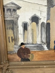 19th Century French Village Painting 21 X 25