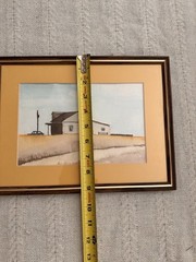 Watercolour Farmhouse Prairie Painting – Original Signed Mark H 1988