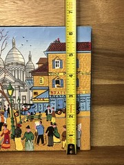 French Street Scene Painting Sacre Coeur Montmartre Paris Folk Art Style Signed