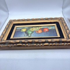 Frank Lean Original Still Life Oil Painting On Canvas Fruit Signed Framed